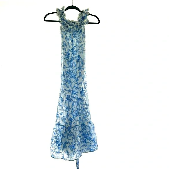 Tory Burch Dresses Tory Burch Blue Toile Far And Away Size